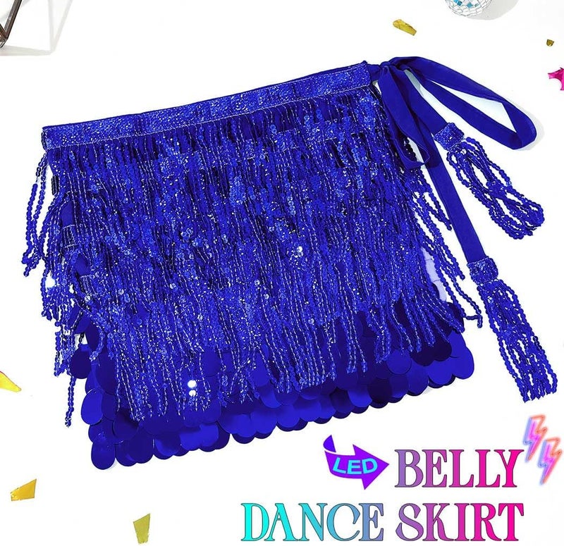 REETAN Sequin Fringe Sparkly Skirt Mermaid Costume Skirts Costume for Women - Image 5